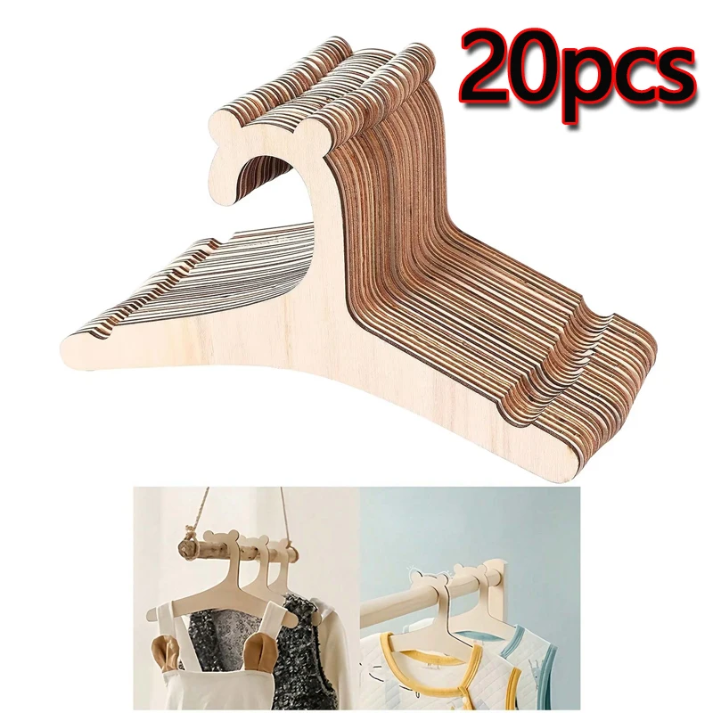 Baby Nursery Hangers - ราวแขวนเสื้อผ้าเด็ก ลายหมีน่ารัก ทำจากไม้ สำหรับเด็กผู้หญิง ตกแต่งห้องเด็กอ่อน/ห้องเด็ก จำนวน