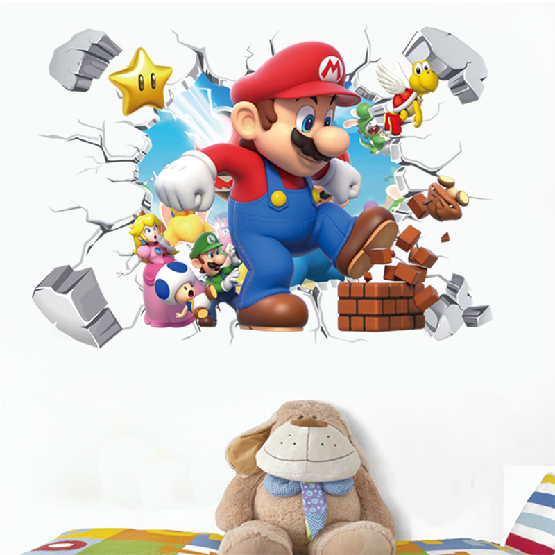 Baby Nursery Set Furniture - 3D การ์ตูนอะนิเมะเกมตัวละครสติ๊กเกอร์ติดผนังสำหรับห้องเด็กห้องนั่งเล่นโรงเรียนอนุบาลห้องเด็กอ่อน DIY ตกแต่ง