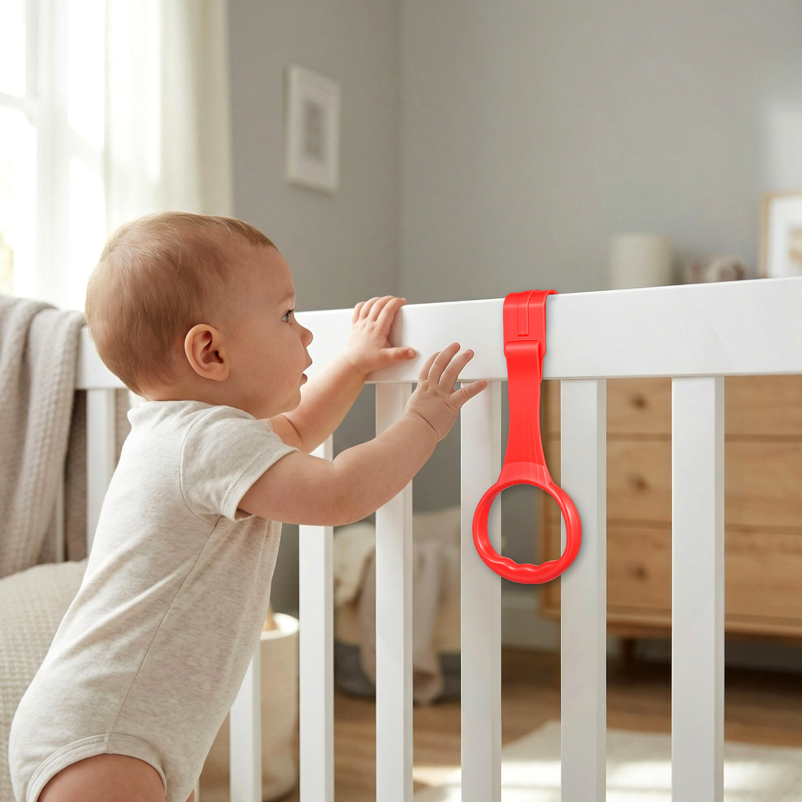 Baby Nursery Crib - ห่วงแขวนเปลเด็ก 6 ชิ้น สำหรับเปลเด็กและคอกกั้นเด็ก - ห่วงดึงขึ้นง่ายต่อการจับ