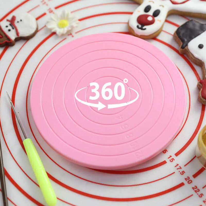 Changing Table Topper - จานหมุนแต่งเค้กฟองดองท์พลาสติกขนาดเล็กแบบตั้งโต๊ะหมุนได้เค้กแบบ DIY ใช้ในบ้านคุกกี้เครื่องมือทำครัว