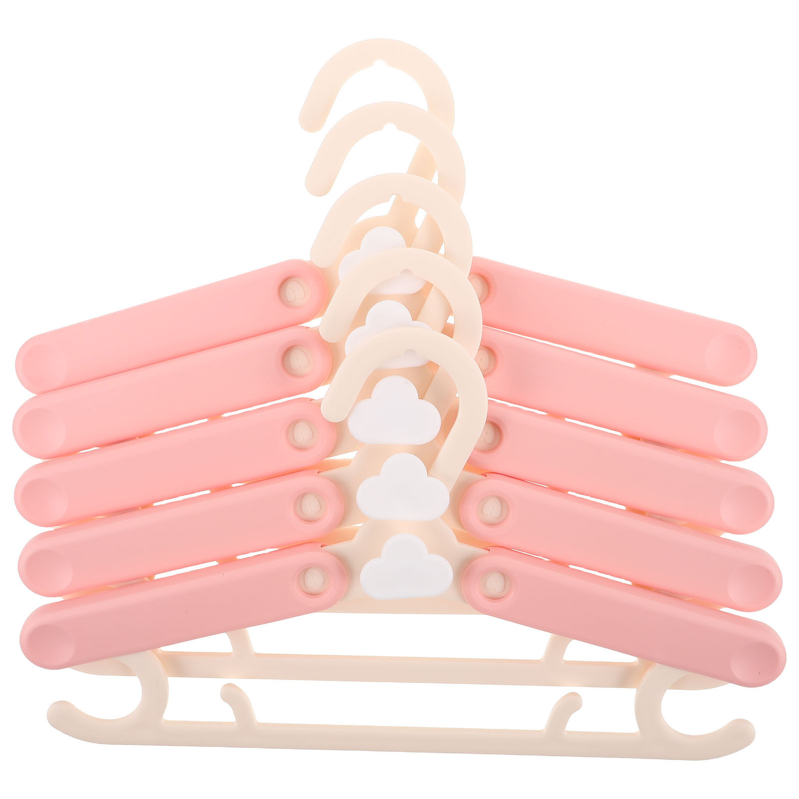 Baby Nursery Hangers - ไม้แขวนเสื้อเด็กปรับได้ 5 ชิ้น ทำจากพลาสติก สำหรับเด็กทารกและเด็กเล็ก ไม่ลื่น