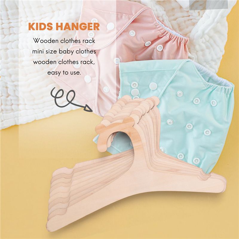 Baby Nursery Hangers - A04G-10 ชิ้น ไม้แขวนเสื้อเด็ก ไม้แขวนเสื้อไม้ธรรมชาติสำหรับเสื้อผ้าเด็ก ราวแขวนเสื้อผ้า ตกแต่งห้องเด็ก