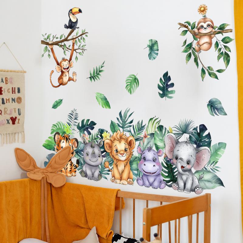 Baby Nursery Vinyl Wall Stickers - สติ๊กเกอร์ติดผนังรูปสัตว์ป่าแสนน่ารักสำหรับห้องเด็กเด็กชายเด็กหญิงตกแต่งห้องเด็กไวนิล