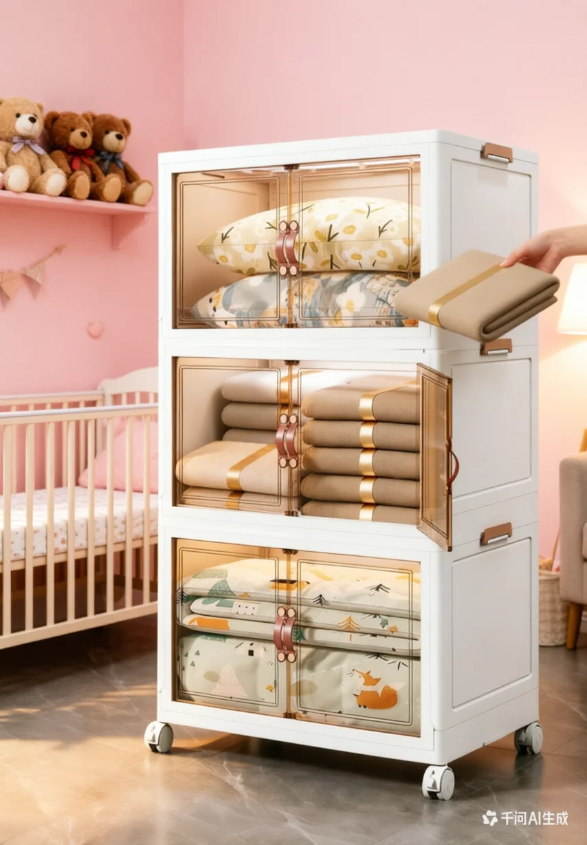 Baby Nursery Unit - กล่องเก็บของพับได้บางเฉียบ 7 ซม. วัสดุ PP พลาสติก