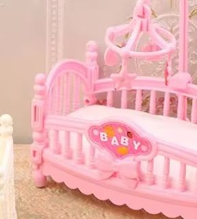 Baby Nursery Set Furniture - 1:12 ตุ๊กตาจิ๋ว มินิ เตียงเด็กอ่อน เปล เฟอร์นิเจอร์ห้องเด็กอ่อน