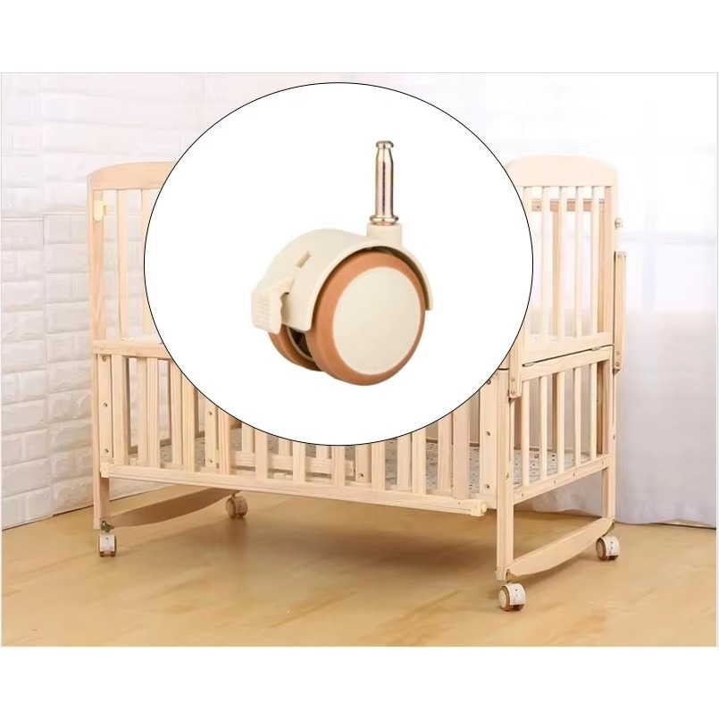 Baby Nursery Trolley - ล้อเลื่อนแบบหมุนได้ขนาด 2 นิ้ว 2/4 ชิ้น พร้อมเบรก