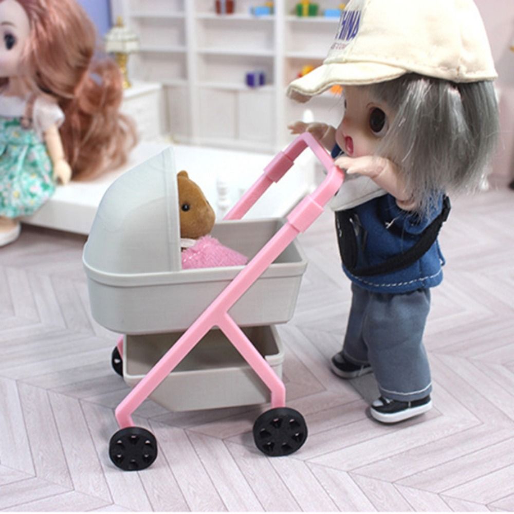 Baby Nursery Trolley - 1:12 รถเข็นเด็ก Miniature จําลอง Baby Bassinet
