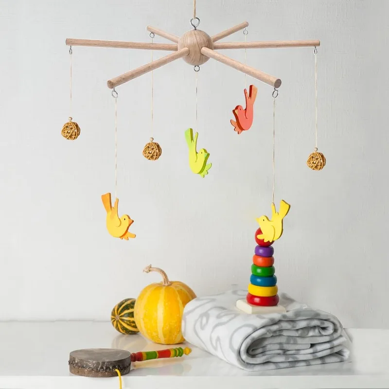Baby Nursery Hangers - ชุดอุปกรณ์ทำโมบายเด็กแบบ DIY สำหรับตกแต่งเปลเด็ก โมบายไม้ธรรมชาติ พร้อมอุปกรณ์แขวน สำหรับเด็กทารก