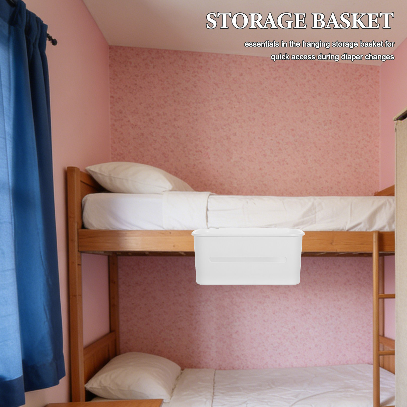 Baby Nursery Crib - ตะกร้าเก็บของแขวนข้างเตียงเด็กอ่อน สำหรับเก็บผ้าอ้อม เสื้อผ้า จุกนมหลอก พร้อมสายปรับระดับได้