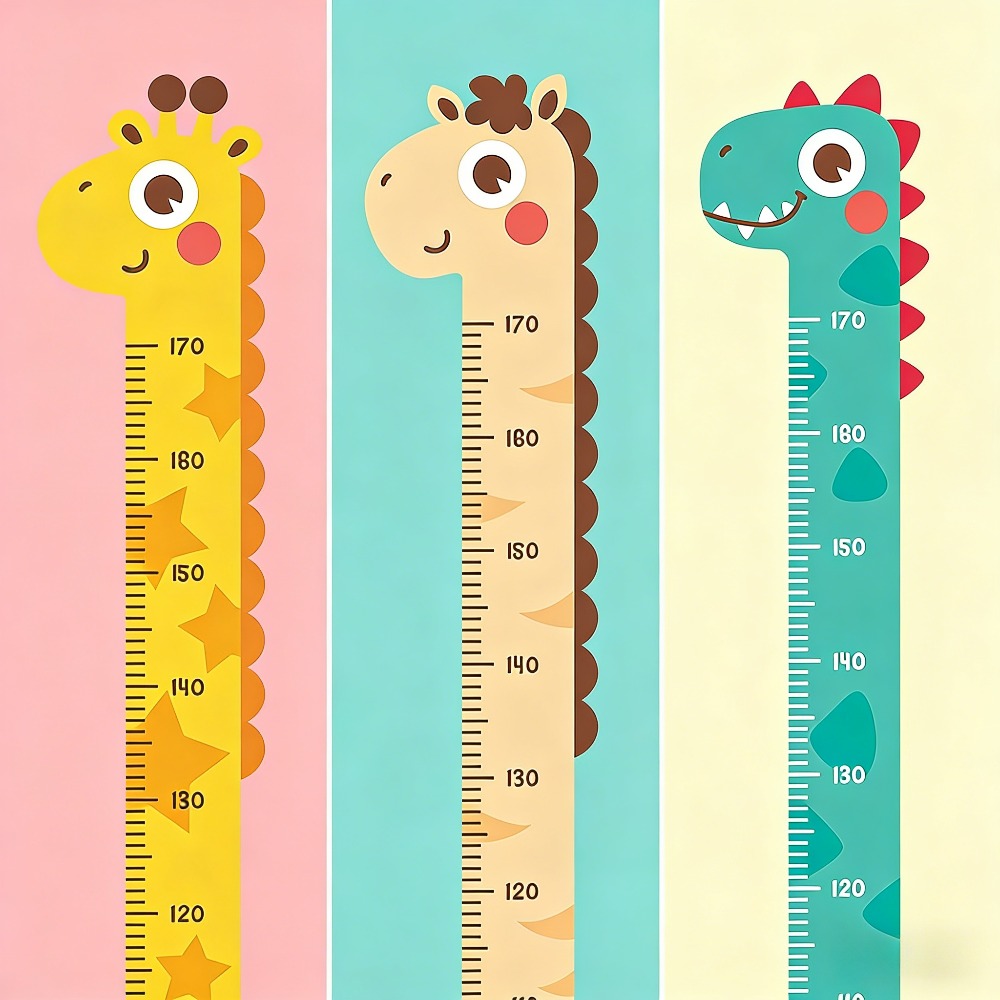 Baby Nursery Vinyl - สติกเกอร์การ์ตูนน่ารัก ยูนิคอร์น ไดโนเสาร์ ยีราฟ ติดผนัง วัดส่วนสูง