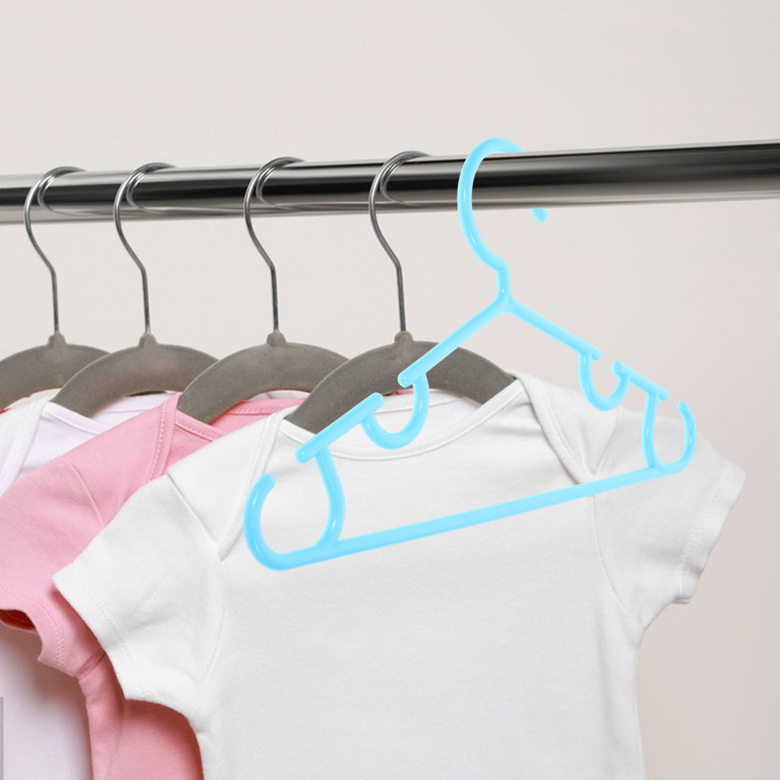 Baby Nursery Hangers - ไม้แขวนเสื้อเด็ก 10 ชิ้น ปลอดภัย สะดวก ไม่ลื่นไถล