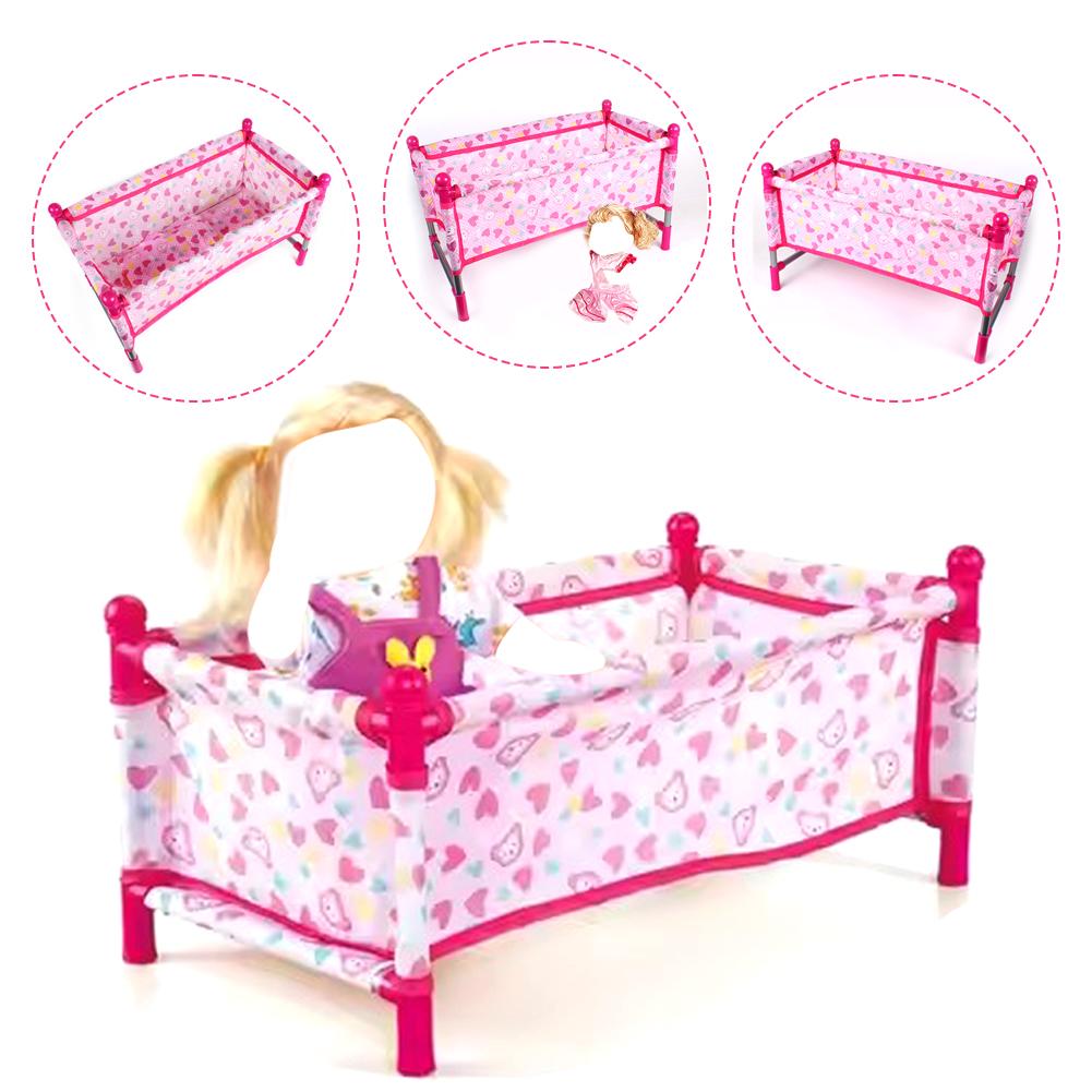 Baby Nursery Crib - เตียงของเล่นจำลอง เตียงตุ๊กตา เฟอร์นิเจอร์ของเล่น เตียงเด็กเล็ก ของตกแต่งห้องเด็กอ่อน ของขวัญวันเกิด