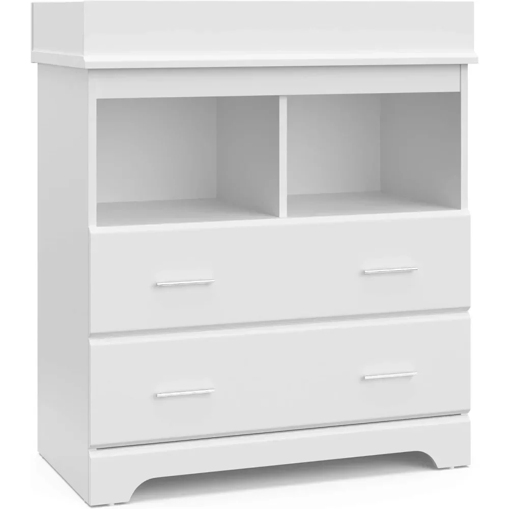 Changing Table Topper - โต๊ะเปลี่ยนผ้า 2 ลิ้นชัก (สีขาว) – สำหรับห้องเด็กพร้อมท็อปเปอร์โต๊ะ,