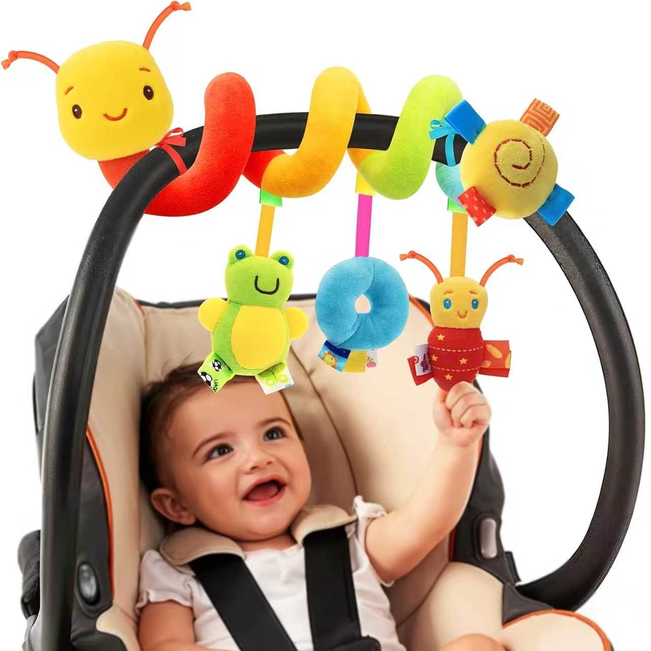 Baby Nursery Hangers - ของเล่นแขวนรูปผึ้งน่ารักสำหรับโมบายเปลเด็กและตกแต่งรถยนต์ ตุ๊กตาสัตว์นุ่มนิ่มสำหรับแขวนเตียงเด็ก พร้อมกระดิ่งนิรภัย สำหรับเด็กทารกและเด็กเล็ก