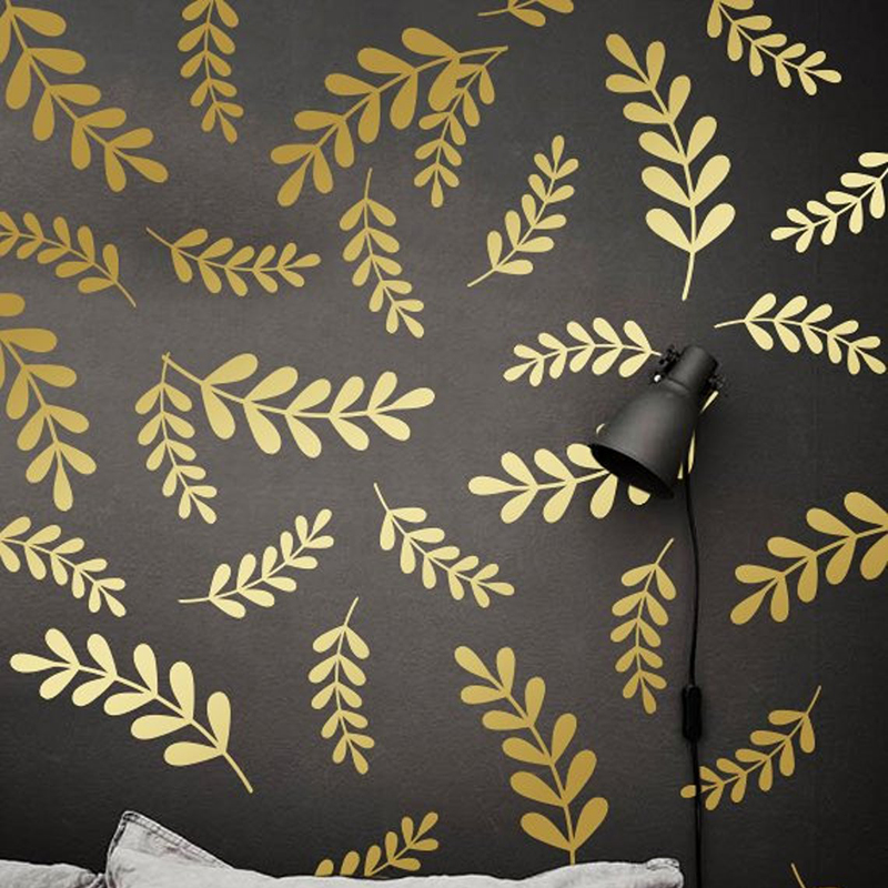 Baby Nursery Vinyl Wall Stickers - Botanical Leaf ดอกไม้สติ๊กเกอร์ติดผนังป่าใบพืชรูปลอกติดผนังเด็กทารกเด็กห้องนอนไวนิลการตกแต่งบ้าน