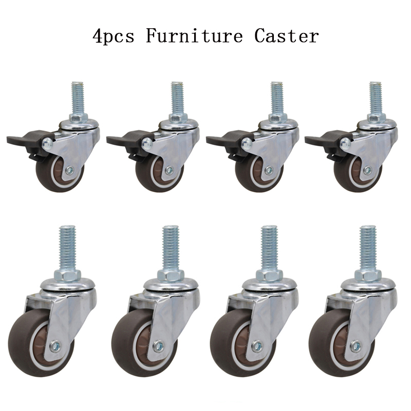 Baby Nursery Trolley - 4pcs เฟอร์นิเจอร์ล้อล้อยางนุ่มล้อหมุนค่อนข้างลูกกลิ้งล้อสําหรับรถเข็นเปลเด็กเตียงล้อในครัวเรือนอุปกรณ์เสริม