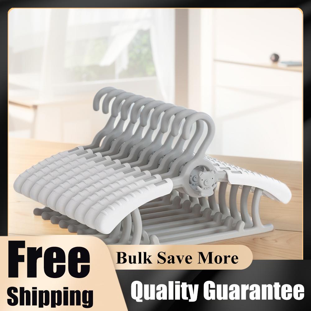 Baby Nursery Hangers - ไม้แขวนเสื้อเด็กแบบยืดได้ 10 ชิ้น สำหรับแขวนกางเกงเด็ก ชุดเด็ก ตู้เสื้อผ้าเด็ก