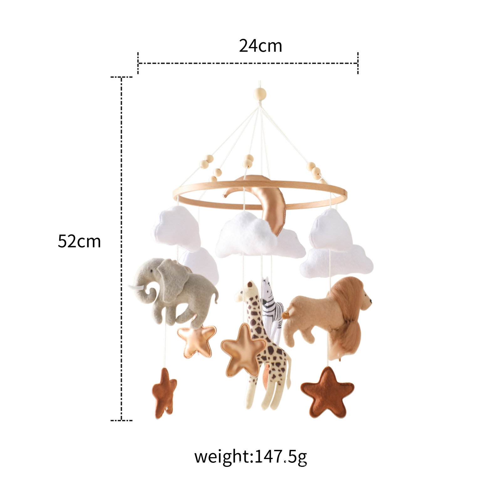 Baby Nursery Crib - ขายร้อน Nordic Handmade Felt Jungle Safari