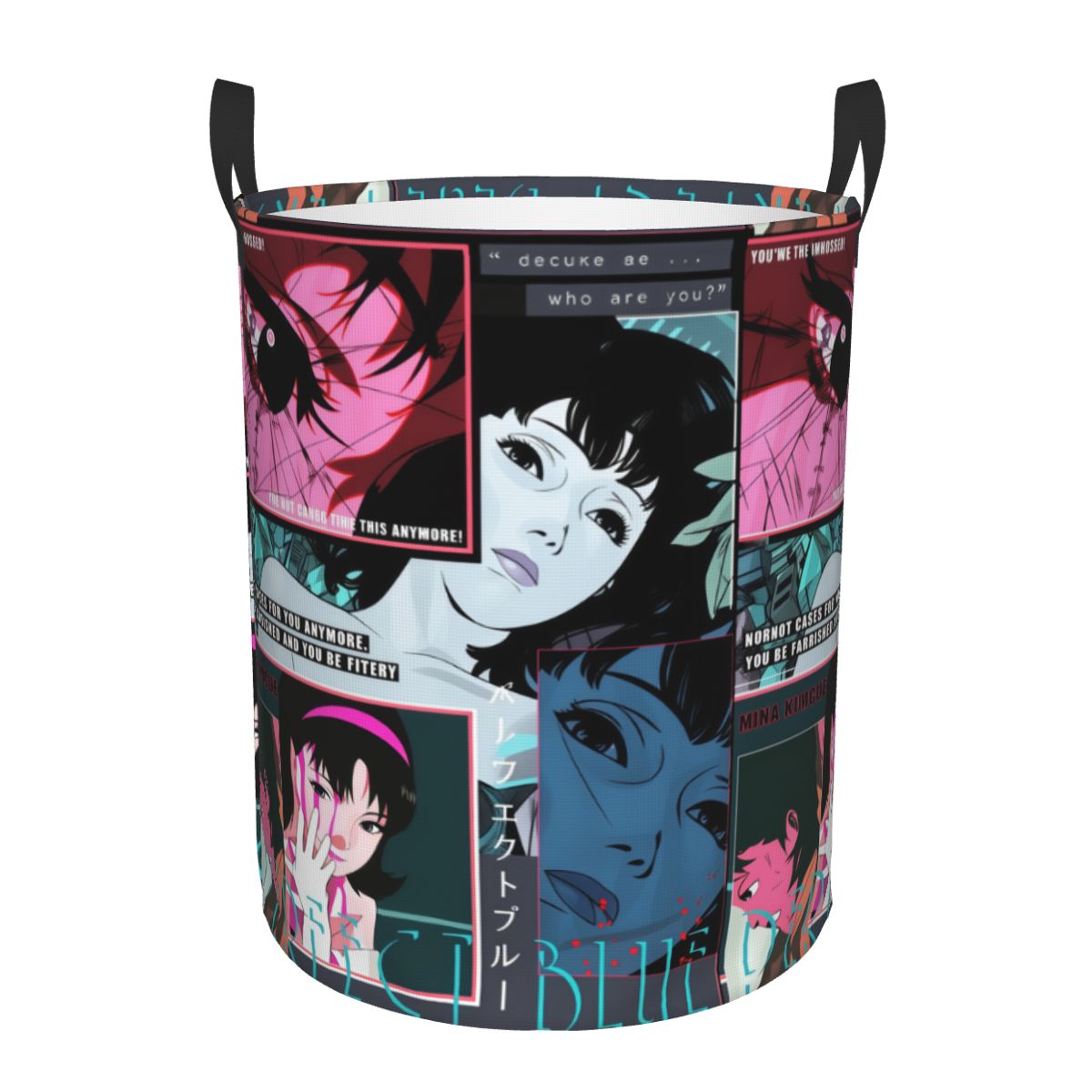 Baby Nursery Hamper - ตะกร้าผ้าพับได้ P-Perfect Blue ลายการ์ตูนญี่ปุ่นแนวระทึกขวัญ เหมาะสำหรับใส่ของเล่นเด็กและจัดเก็บของใช้ในห้องเด็ก