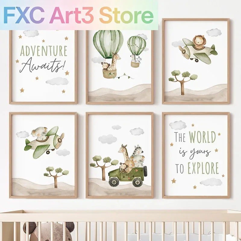 1 ชิ้น ภาพพิมพ์บนผ้าใบ รูปบอลล - Baby Nursery Giraffe บทวิจารณ์และราคา