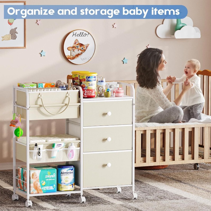 รถเข็นเก็บของใช้เด็กอ่อนขนาดให - Baby Nursery Utility Cart บทวิจารณ์และราคา