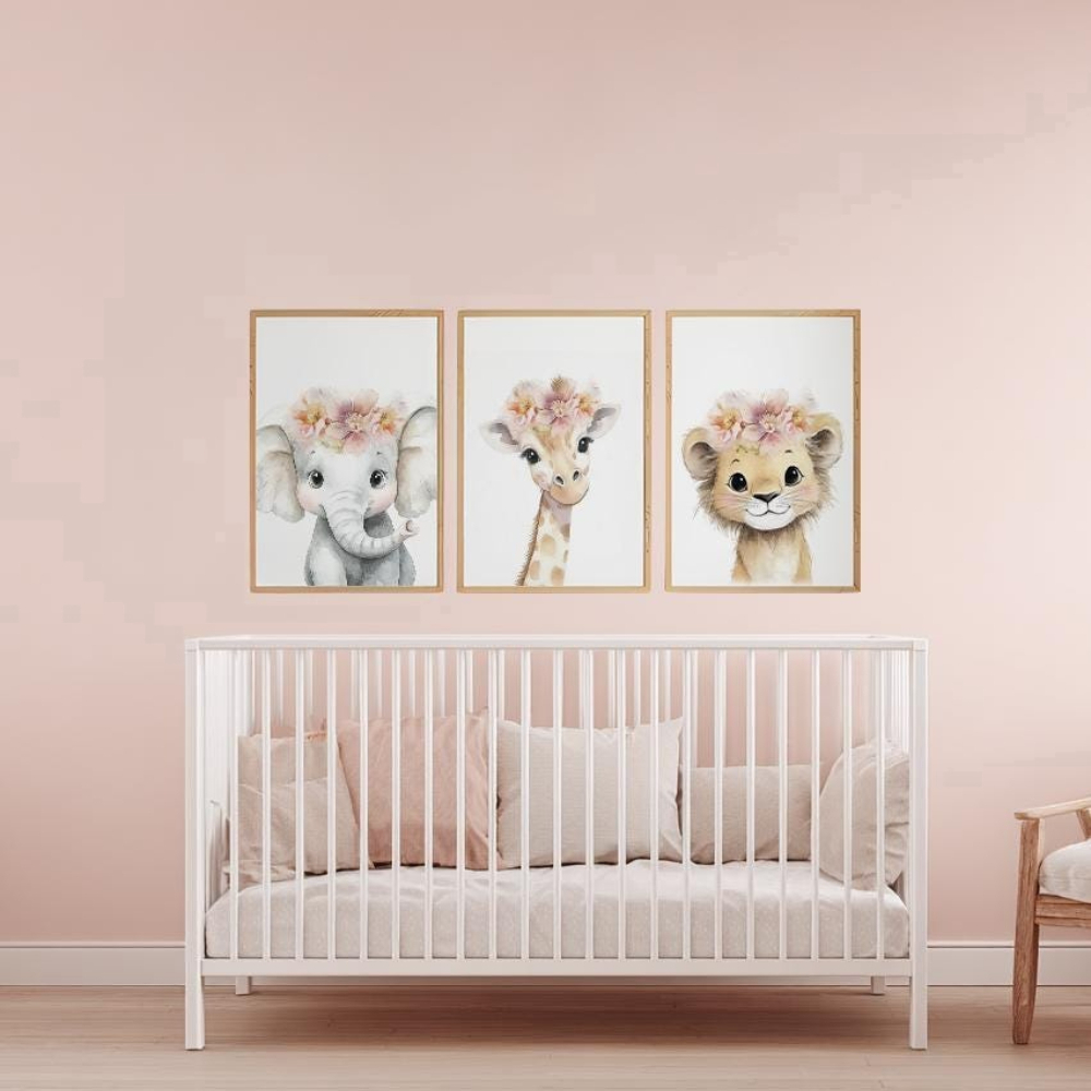 ชุดภาพตกแต่งผนังห้องเด็กผู้หญิ - Baby Nursery Giraffe บทวิจารณ์และราคา
