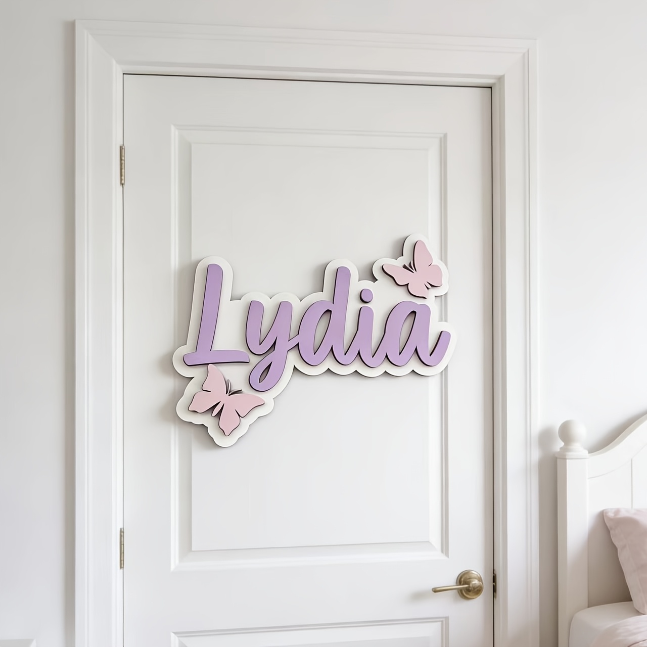 ป้ายชื่อห้องรูปผีเสื้อสีฟ้าและ - Baby Nursery Room บทวิจารณ์และราคา