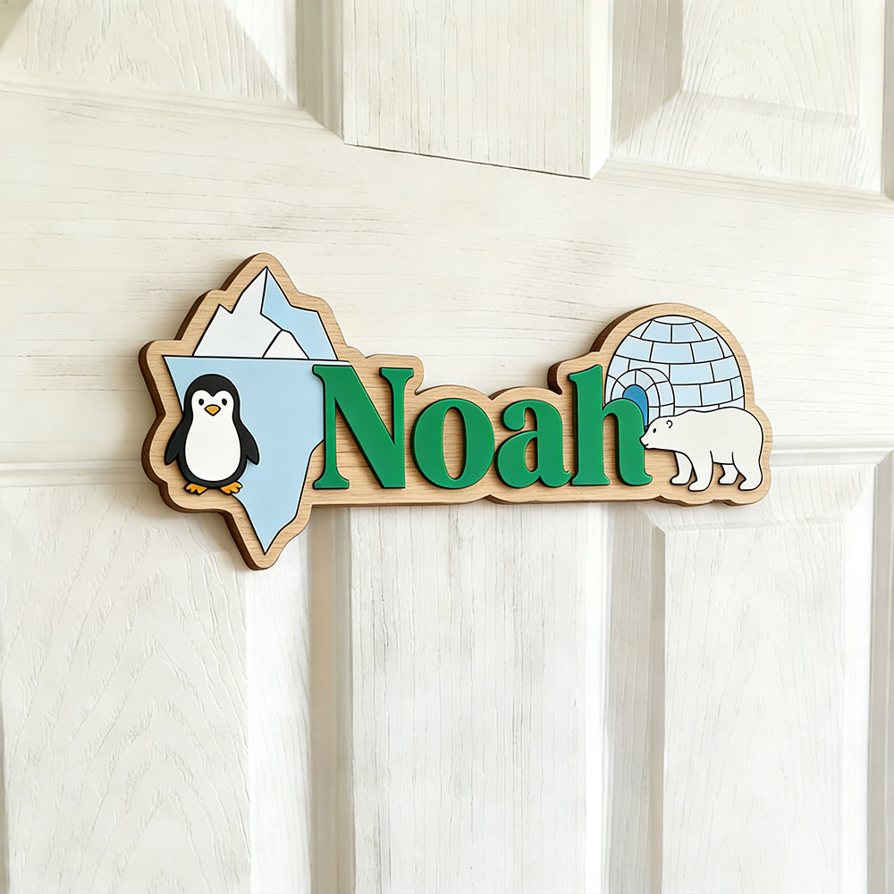 ป้ายชื่อสั่งทำรูปเพนกวินอาร์กต - Baby Nursery Room บทวิจารณ์และราคา