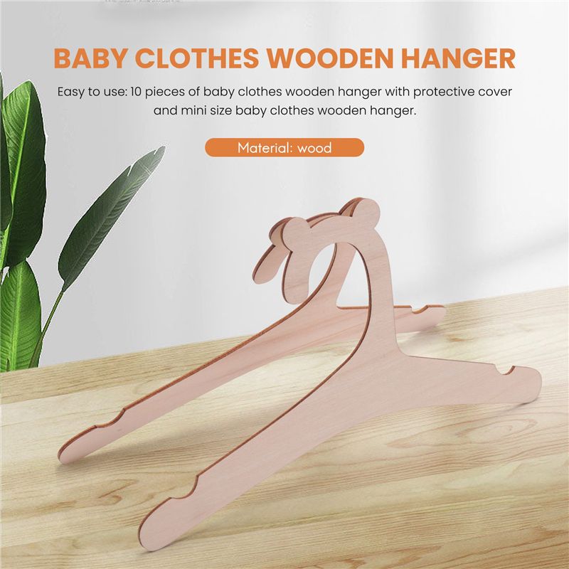 A04G-10 ชิ้น ไม้แขวนเสื้อเด็ก  - Baby Nursery Hangers บทวิจารณ์และราคา