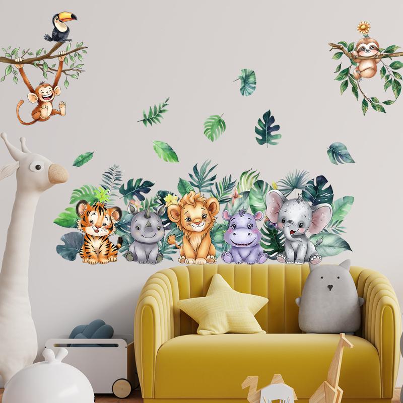 สติ๊กเกอร์ติดผนังรูปสัตว์ป่าแส - Baby Nursery Vinyl Wall Stickers บทวิจารณ์และราคา