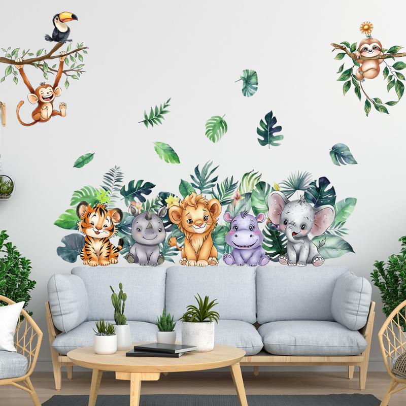 สติ๊กเกอร์ติดผนังรูปสัตว์ป่าแส - Baby Nursery Vinyl Wall Stickers บทวิจารณ์และราคา