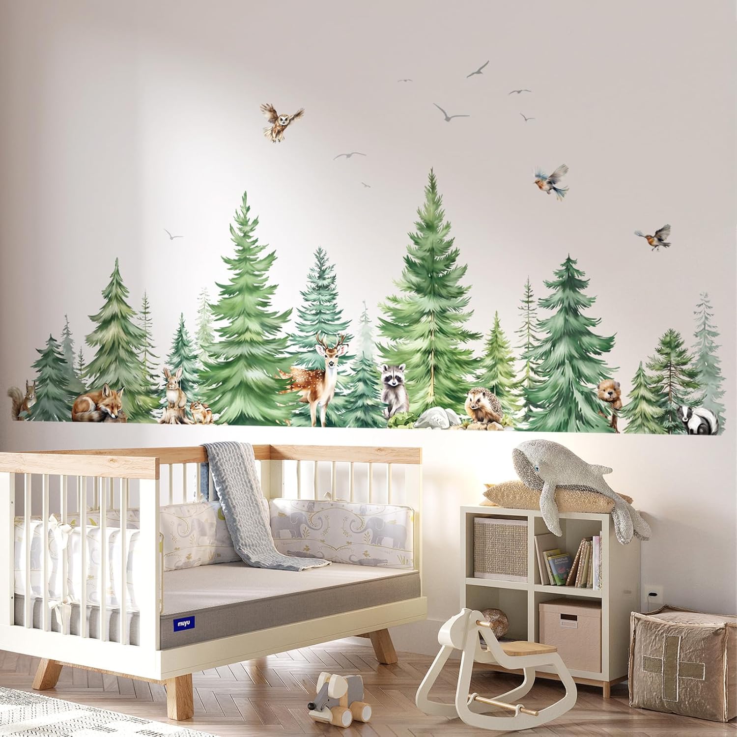 สติ๊กเกอร์ติดผนังลายต้นสนสีน้ำ - Baby Nursery Plants บทวิจารณ์และราคา
