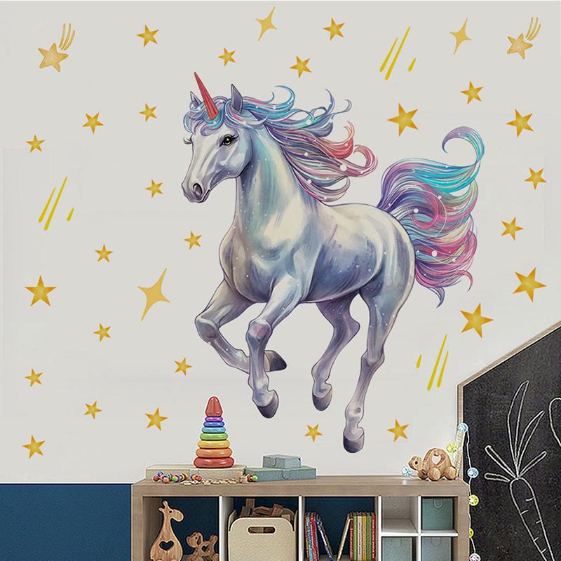 สติ๊กเกอร์ติดผนังลายการ์ตูนดาว - Baby Nursery Vinyl Wall Stickers บทวิจารณ์และราคา