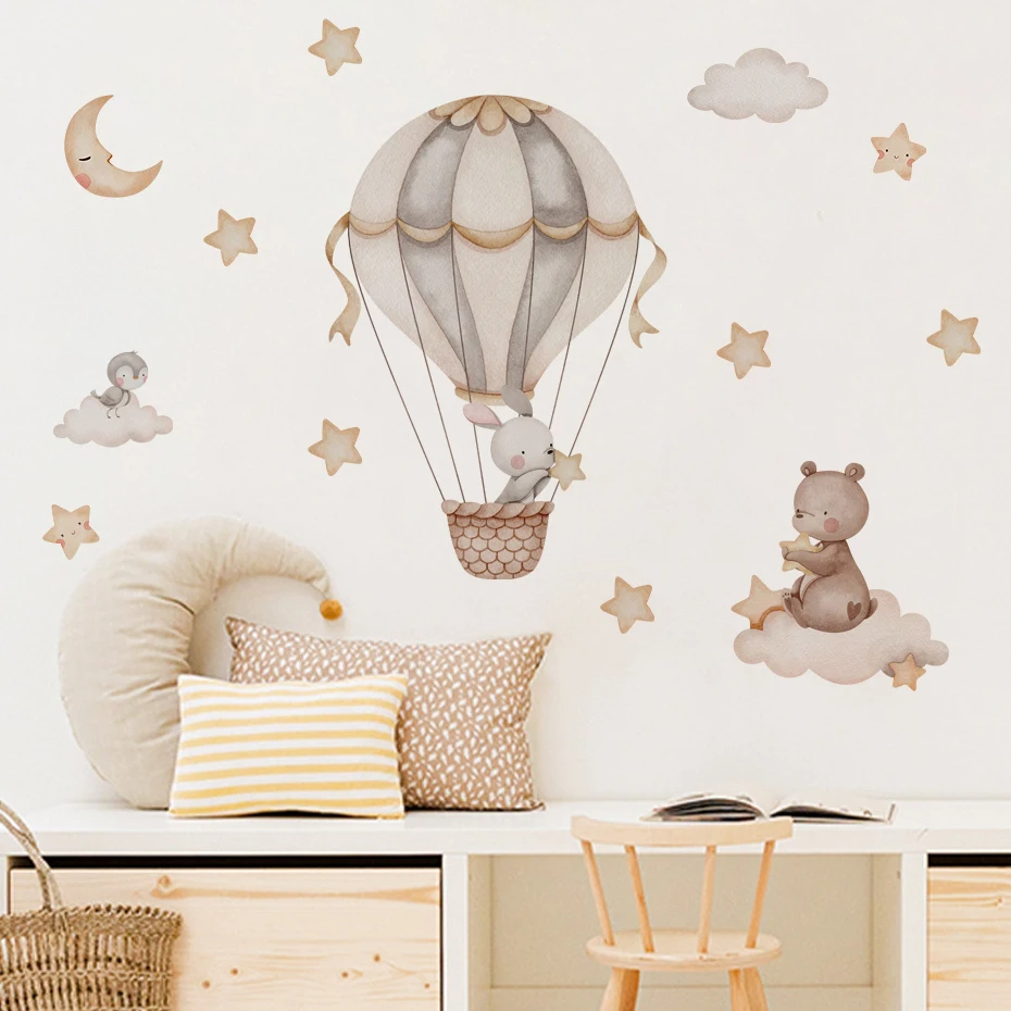 สีน้ําหมี Hot Air บอลลูน Cloud - Baby Nursery Set Furniture บทวิจารณ์และราคา