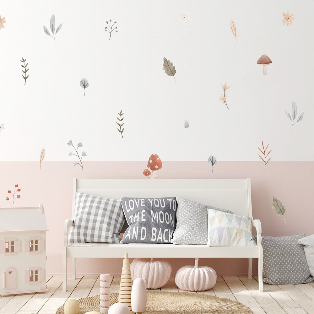 Boho การ์ตูนเห็ดสาขาใบดอกไม้รู - Baby Nursery Set Furniture บทวิจารณ์และราคา