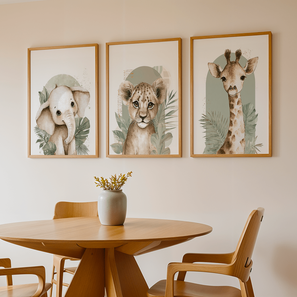ชุดภาพพิมพ์บนผ้าใบลายสัตว์ ช้า - Baby Nursery Giraffe บทวิจารณ์และราคา