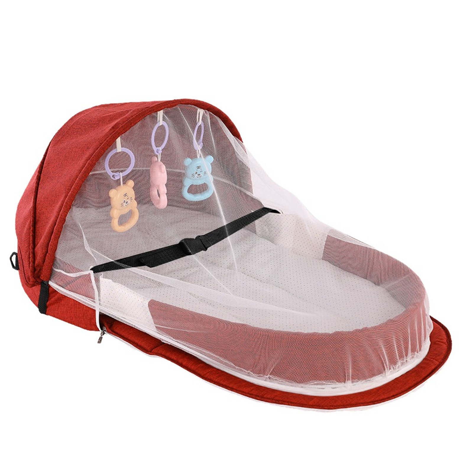 เตียงเด็กแบบพกพาพับได้พร้อมตาข - Baby Nursery Hamper บทวิจารณ์และราคา