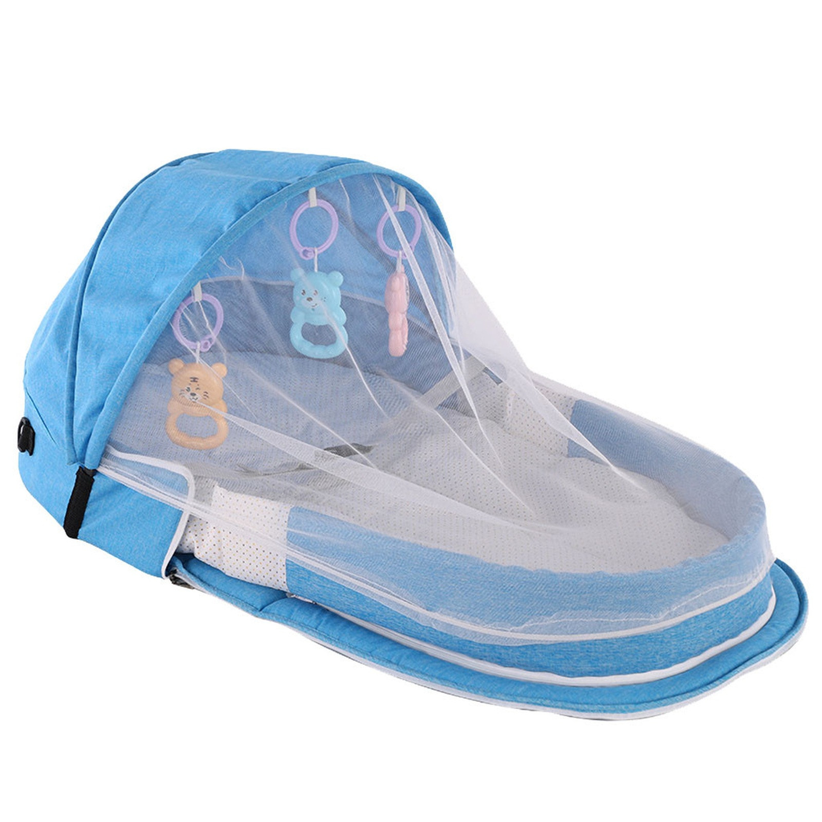 เตียงเด็กแบบพกพาพับได้พร้อมตาข - Baby Nursery Hamper บทวิจารณ์และราคา