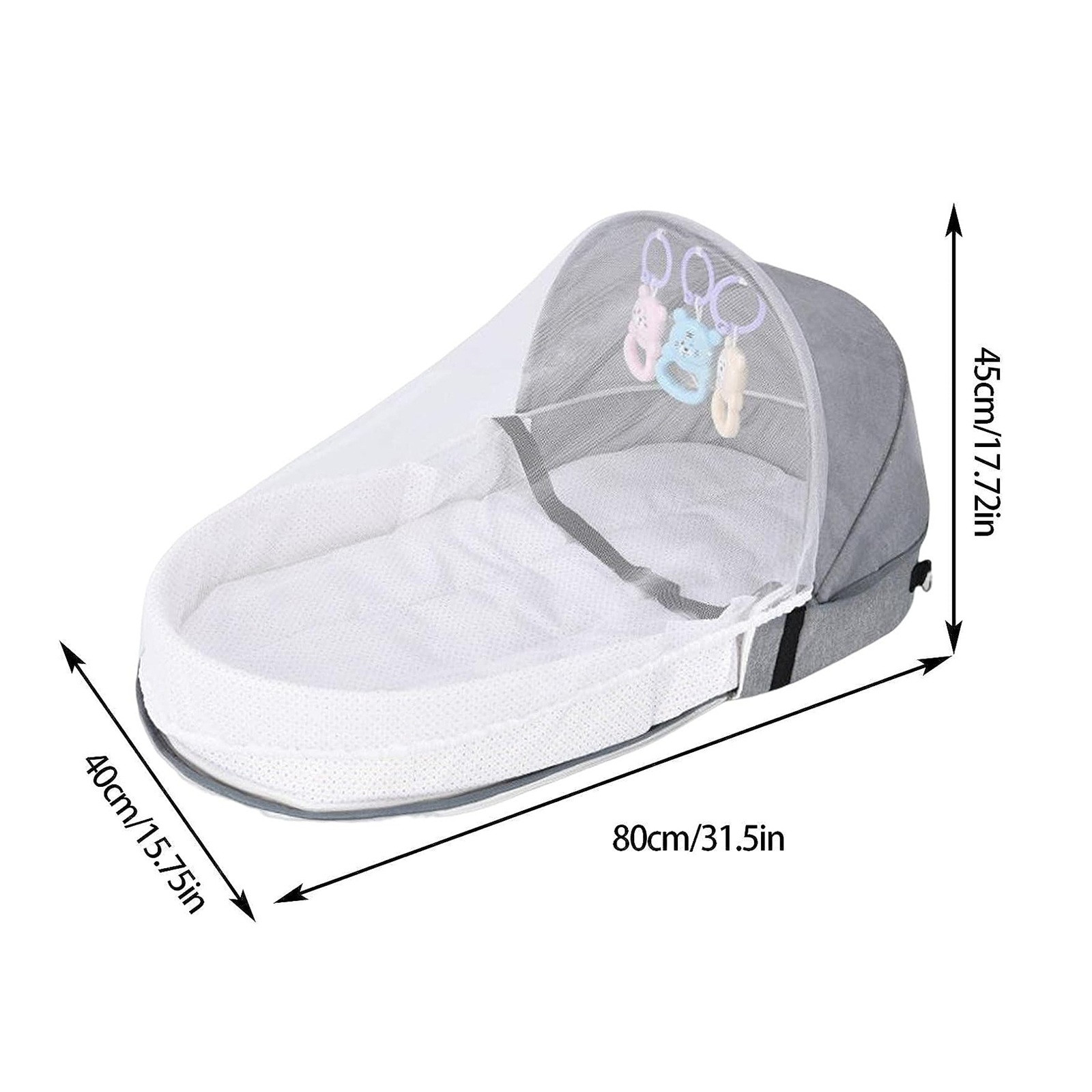 เตียงเด็กแบบพกพาพับได้พร้อมตาข - Baby Nursery Hamper บทวิจารณ์และราคา