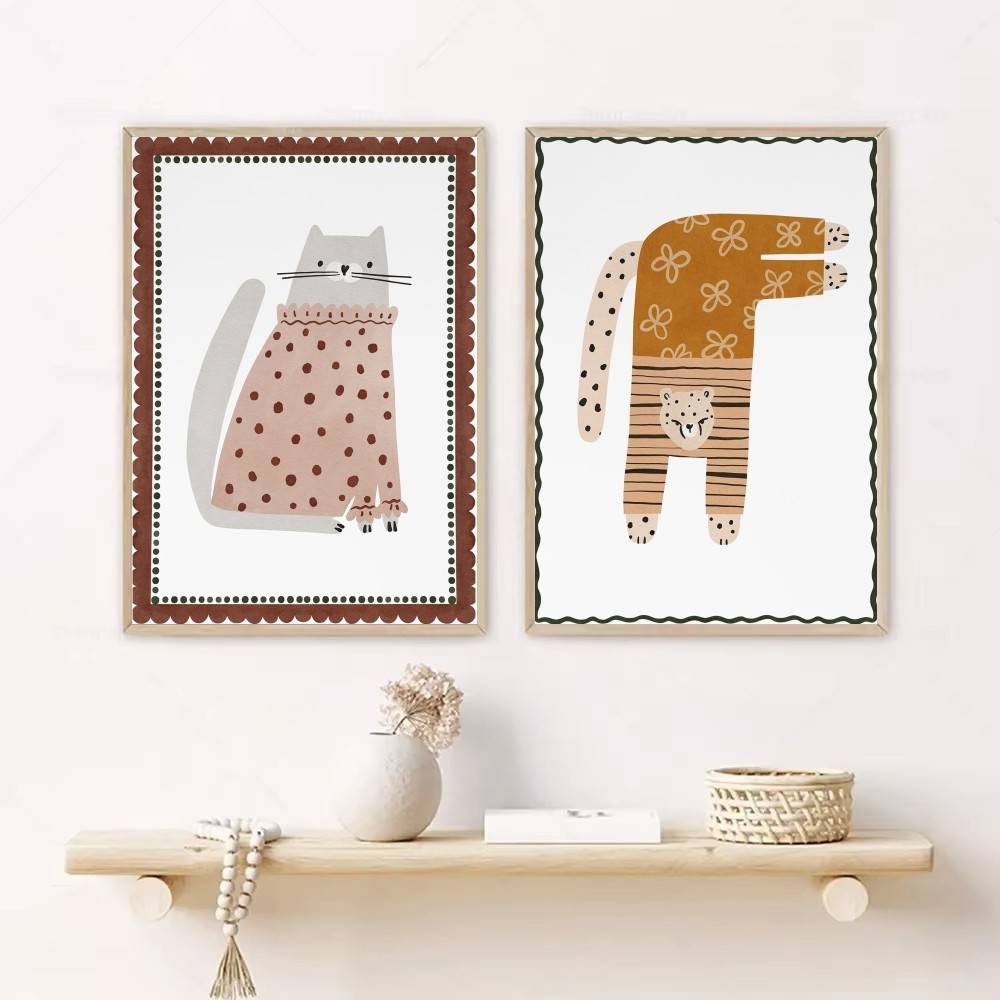 โปสเตอร์เด็กสไตล์โบโฮลายแมวน่า - Baby Nursery Wallpaper Neutral บทวิจารณ์และราคา