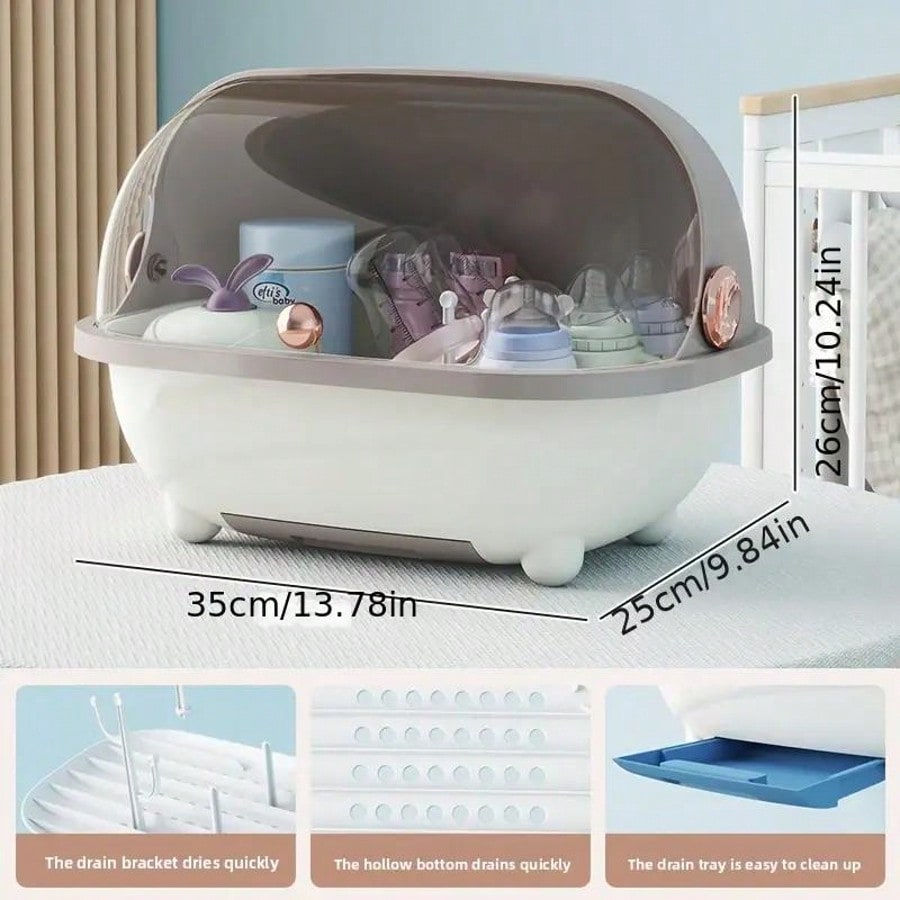 กล่องเก็บขวดนมเด็กแบบมีฝาปิดใส - Baby Nursery Unit บทวิจารณ์และราคา