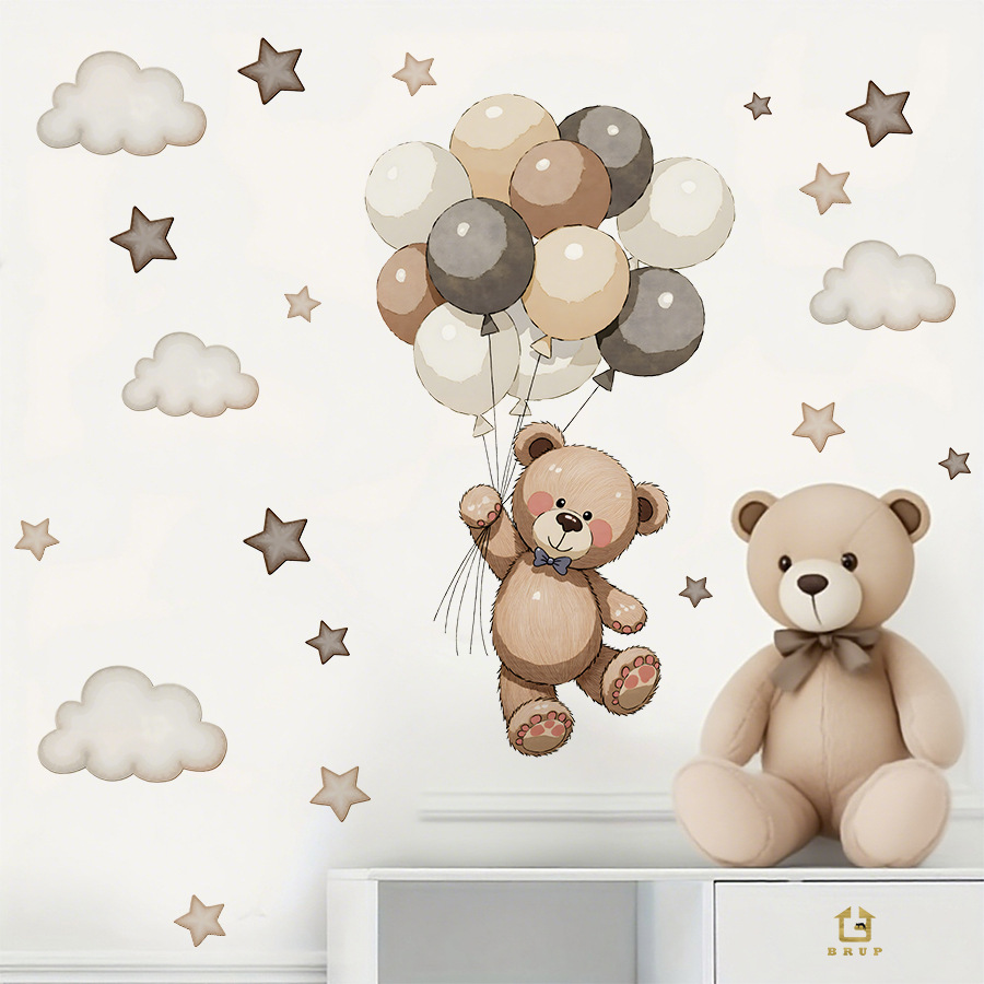 สติ๊กเกอร์ติดผนังลายการ์ตูนหมี - Baby Nursery Vinyl Wall Stickers บทวิจารณ์และราคา