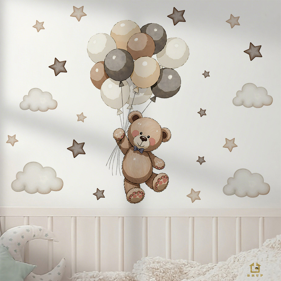 สติ๊กเกอร์ติดผนังลายการ์ตูนหมี - Baby Nursery Vinyl Wall Stickers บทวิจารณ์และราคา