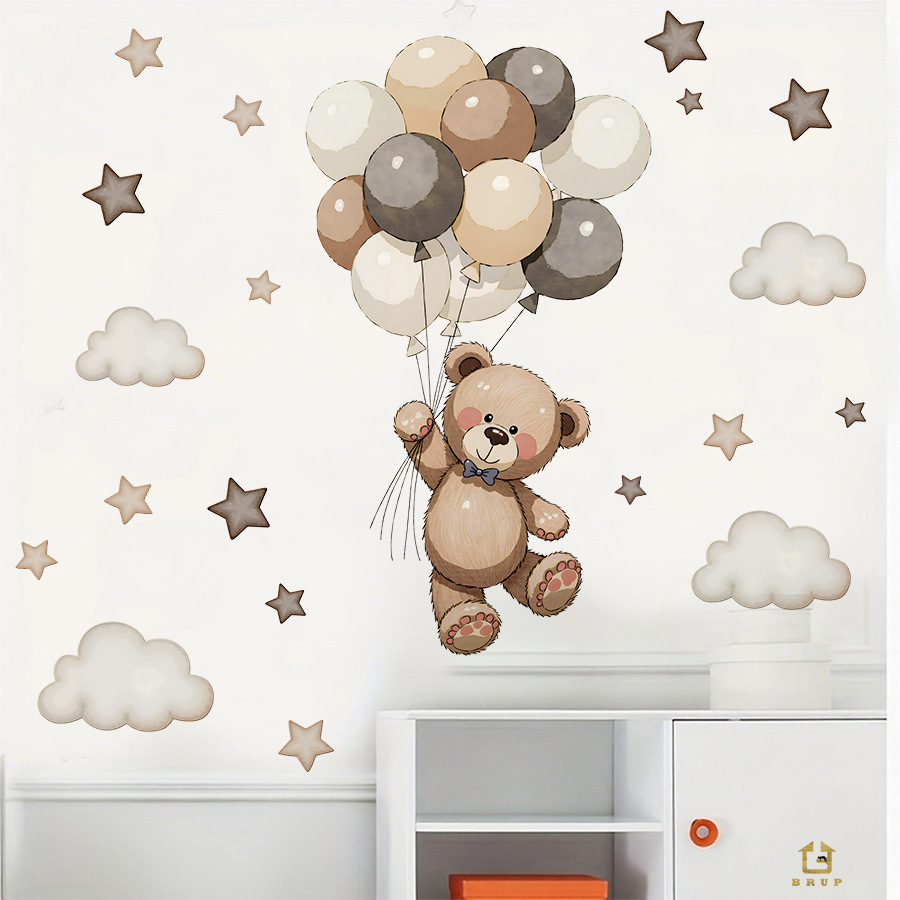 สติ๊กเกอร์ติดผนังลายการ์ตูนหมี - Baby Nursery Vinyl Wall Stickers บทวิจารณ์และราคา