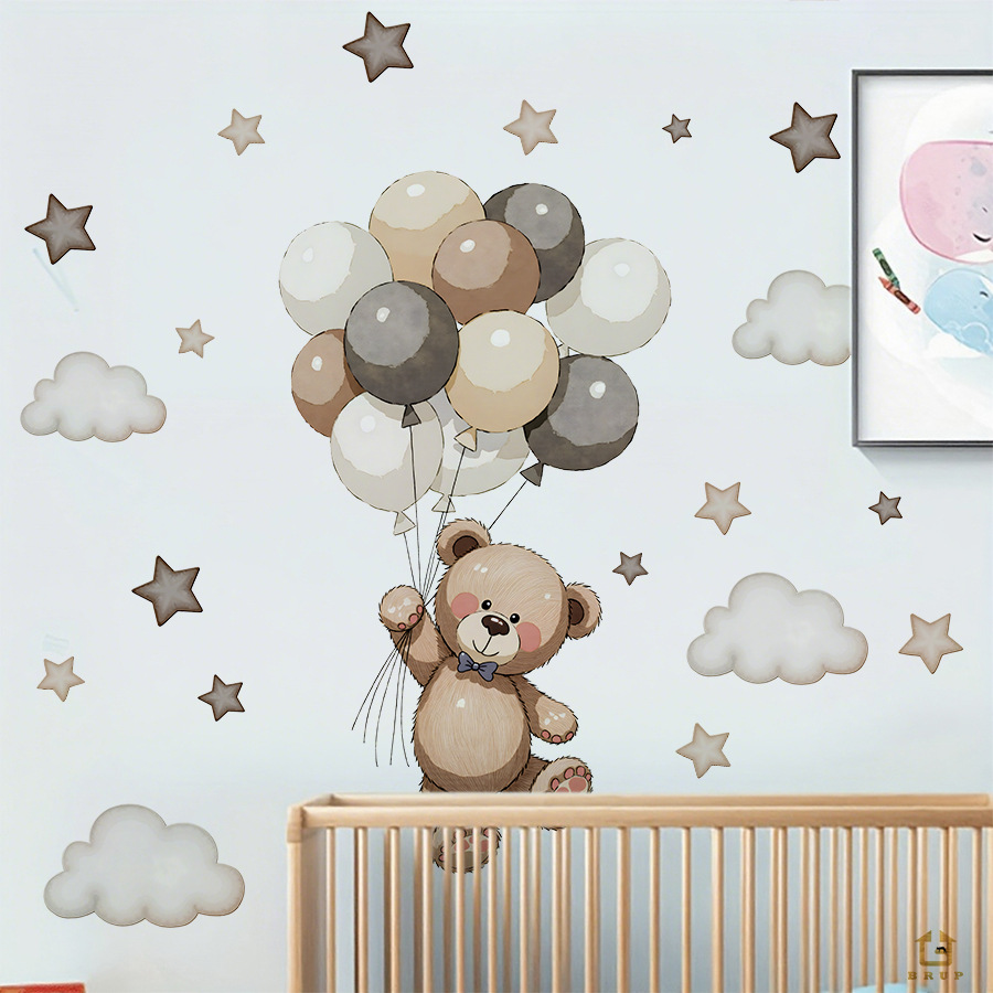 สติ๊กเกอร์ติดผนังลายการ์ตูนหมี - Baby Nursery Vinyl Wall Stickers บทวิจารณ์และราคา