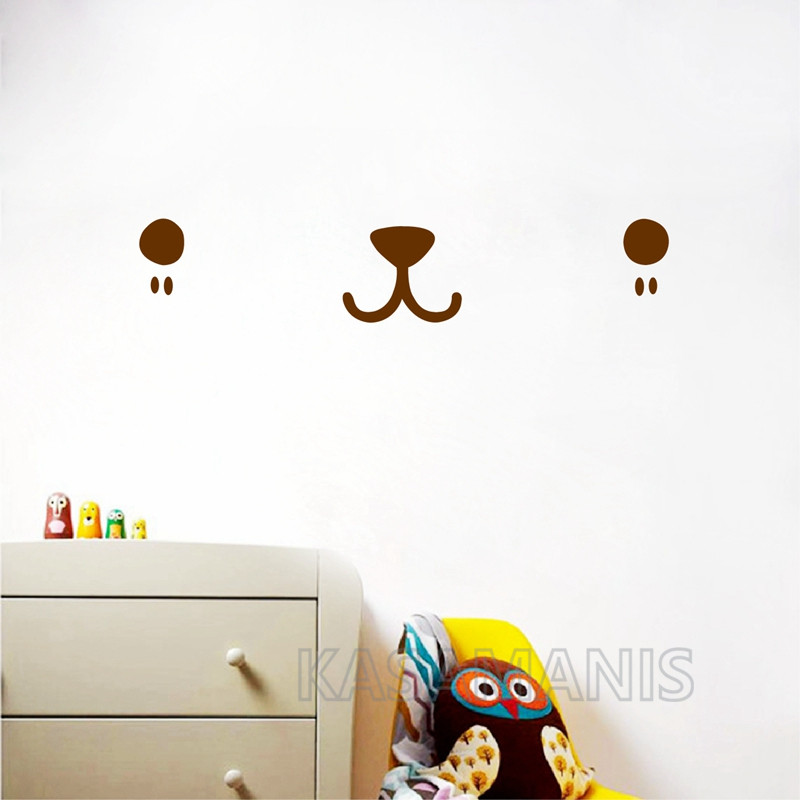 น่ารัก Kawaii Face Wall Art De - Baby Nursery Vinyl Wall Stickers บทวิจารณ์และราคา