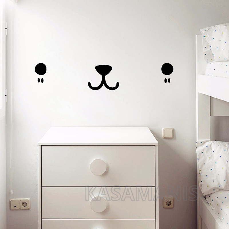 น่ารัก Kawaii Face Wall Art De - Baby Nursery Vinyl Wall Stickers บทวิจารณ์และราคา