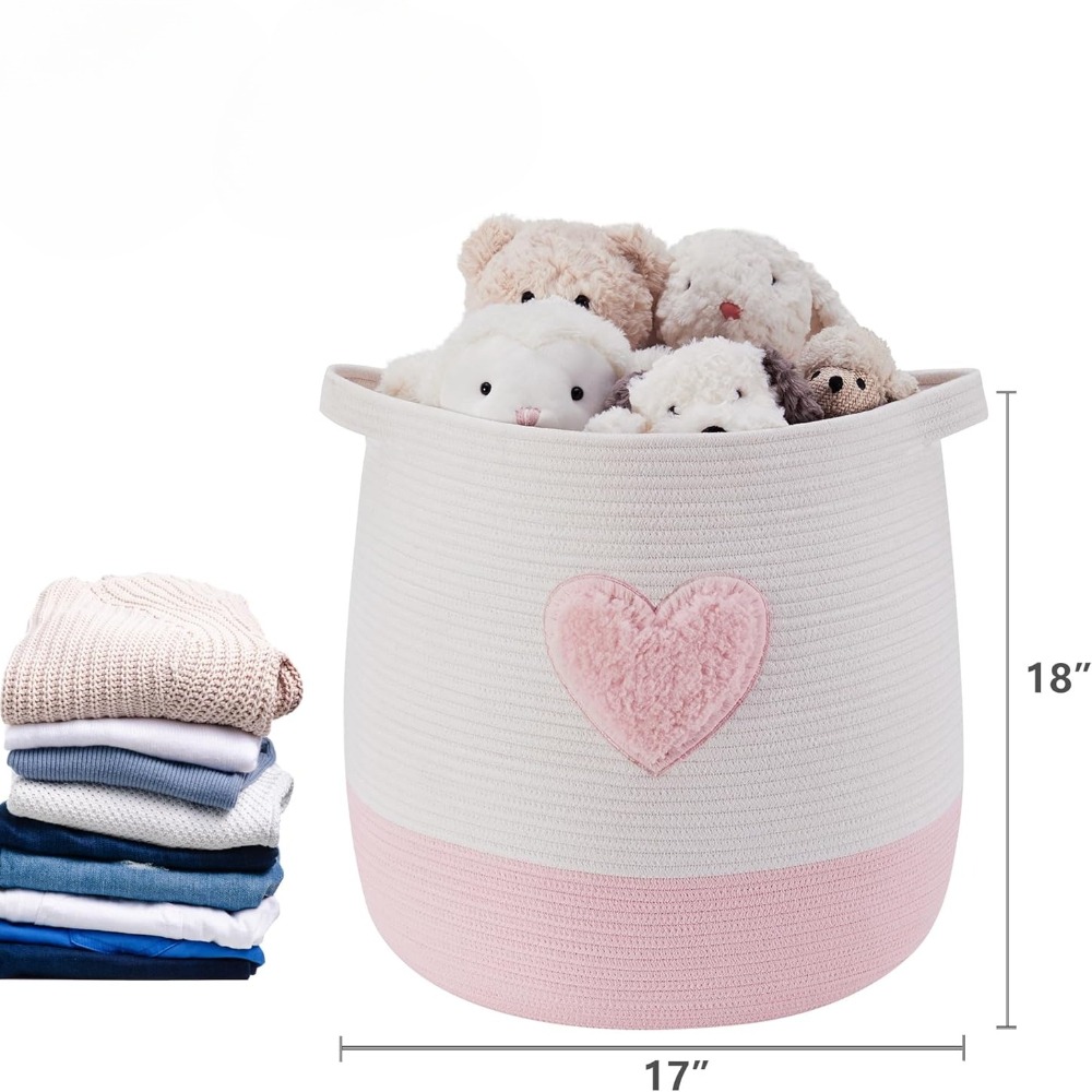 สีชมพูตะกร้าซักผ้า Hamper สําห - Baby Nursery Hamper บทวิจารณ์และราคา