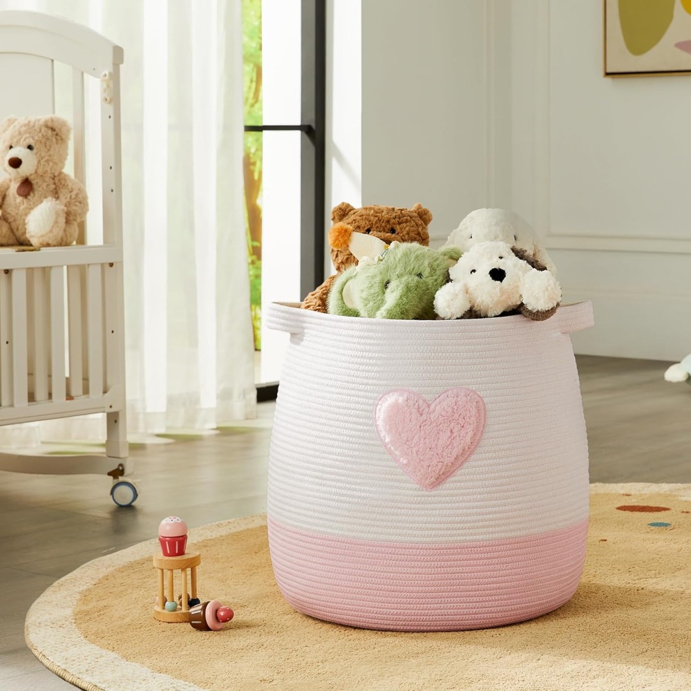 สีชมพูตะกร้าซักผ้า Hamper สําห - Baby Nursery Hamper บทวิจารณ์และราคา
