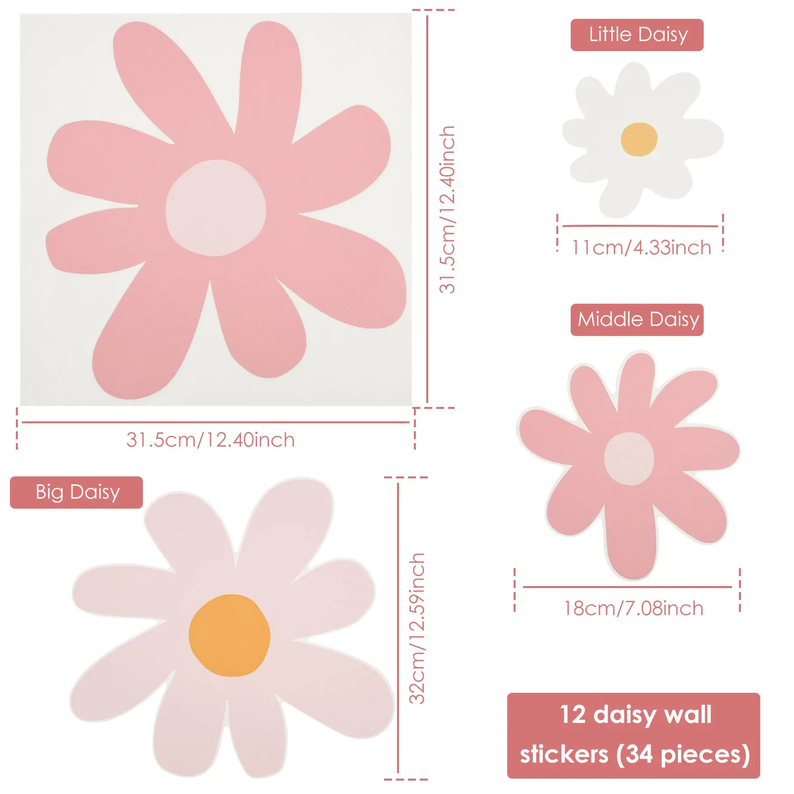 สติกเกอร์ติดผนังลายดอกเดซี่น่า - Baby Nursery Plants บทวิจารณ์และราคา